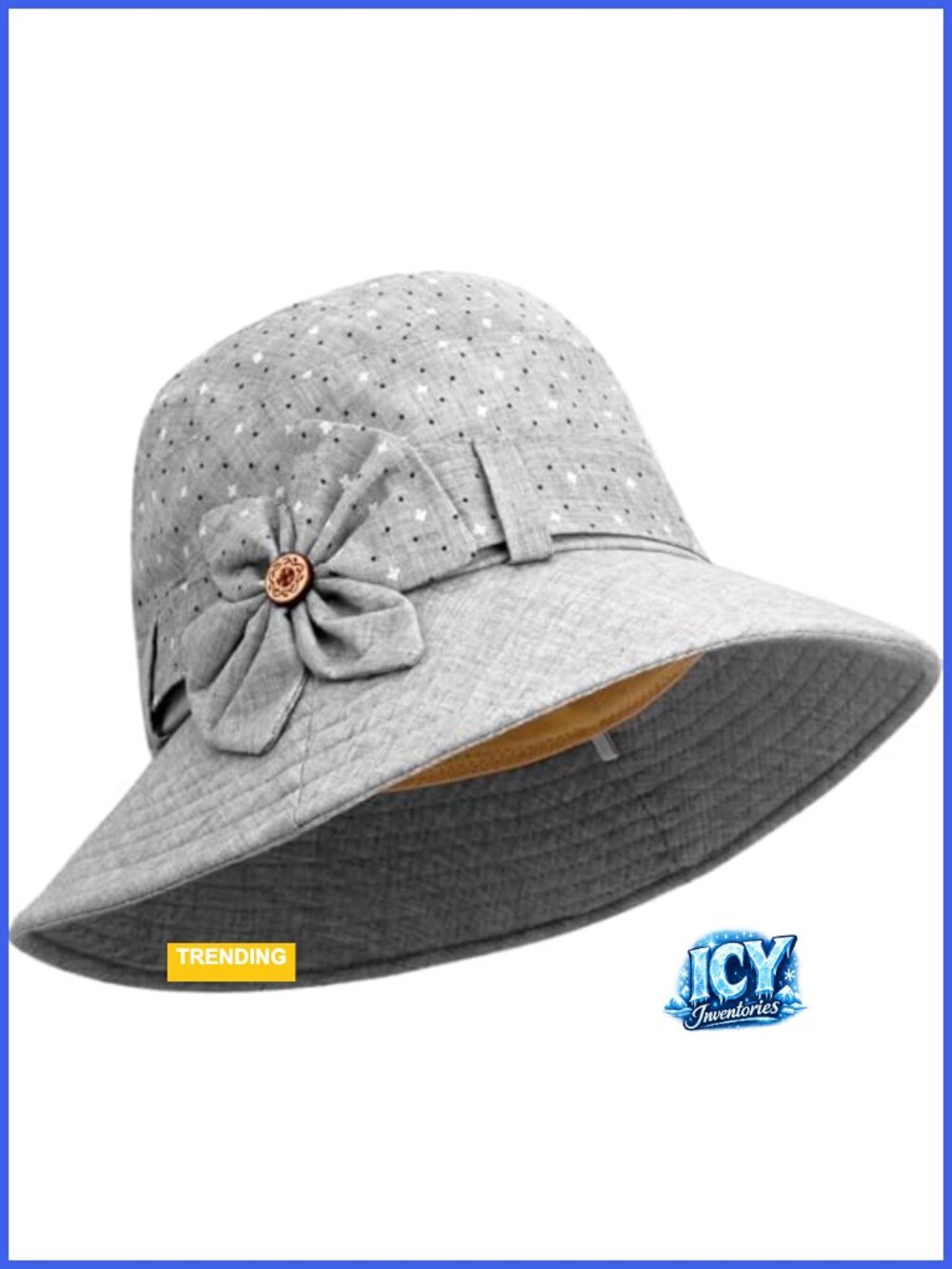 Women's Polyester Foldable Vintage Cloche Bucket Hat Adjustable Fit Travel